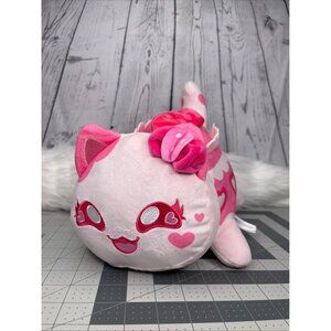 Aphmau Meemeows Cat Hearts Bow Pink Medium Stuffed Animal 11inch